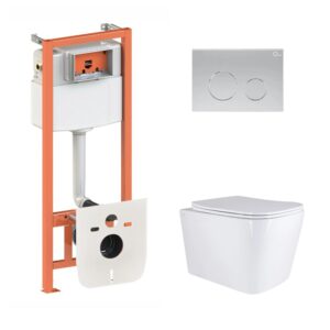 Готовое решение Qtap для ванной комнаты: подвесной унитаз Tern Ultra Quiet 525x345x360 + комплект инсталляции Nest 4 в 1 (кругла Готове рішення Qtap для ванної кімнати: підвісний унітаз Tern Ultra Quiet 525x345x360 + комплект інсталяції Nest 4 в 1 (кругла