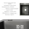 Комплект Lidz Handmade H6350BR Мойка для кухни интегрированная крыло справа BlackPVD в комплекте с дозатором + Lidz K01B Корзина для Комплект Lidz Handmade H6350BR Мийка для кухні інтегрована крило зправа BlackPVD у комплекті з дозатором + Lidz K01B Корзина для