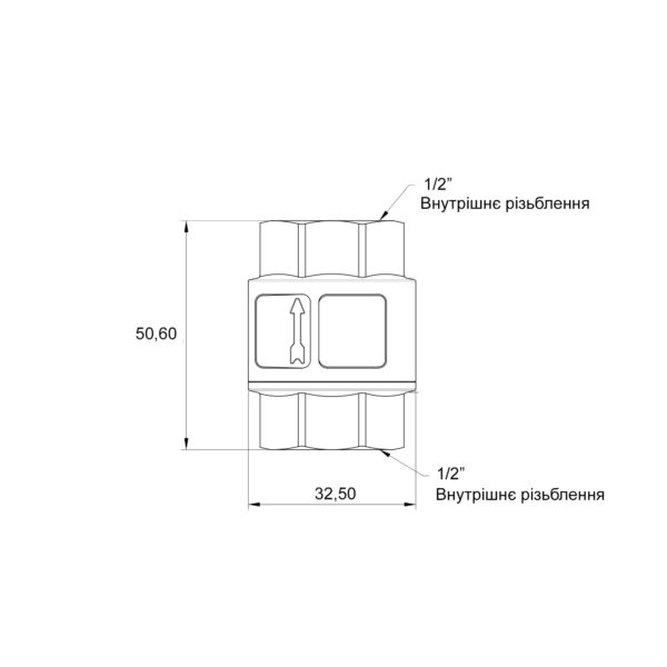 Зворотний клапан Thermo Alliance Standart з латунним штоком 1/2"ВВ посилений TAS246W15 Зворотний клапан Thermo Alliance Standart з латунним штоком 1/2"ВВ посилений TAS246W15