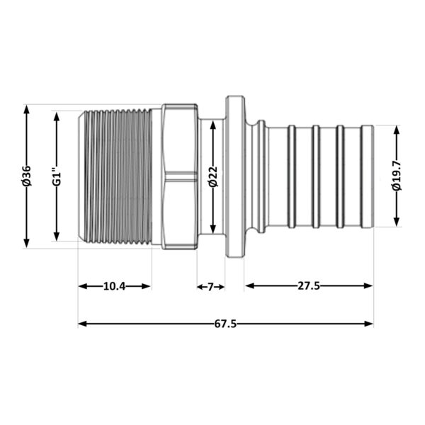Переходник под натяжную гильзу Icma No1034 d25х3,5-1"З 851034AFGX05 Перехідник під натяжну гільзу Icma №1034 d25х3,5-1"З 851034AFGX05