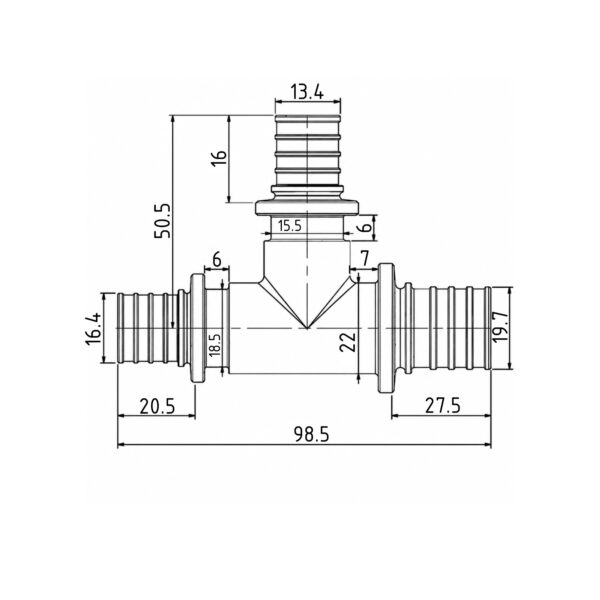 Трійник натяжний Icma №1039 d25х16х20 851039GXBOGW05 Трійник натяжний Icma №1039 d25х16х20 851039GXBOGW05