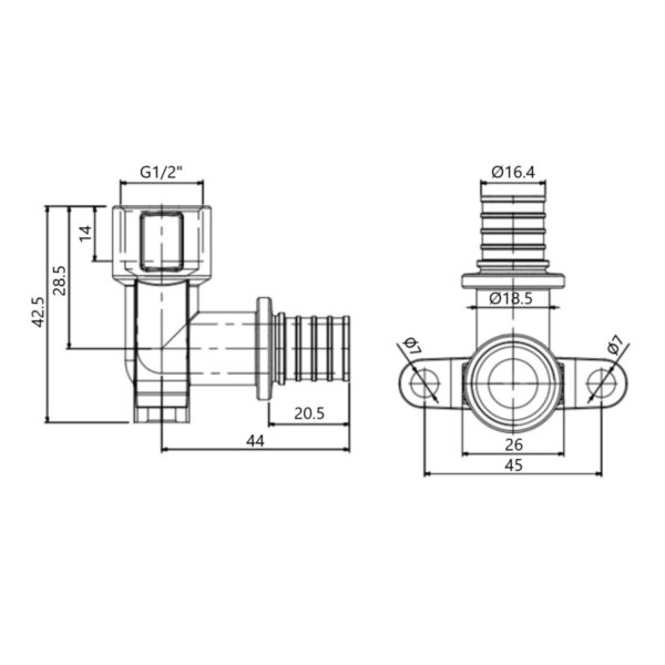 Кут натяжний Icma №1040 d20х2,8-1/2"В настінний 851040ADGW05 Кут натяжний Icma №1040 d20х2,8-1/2"В настінний 851040ADGW05