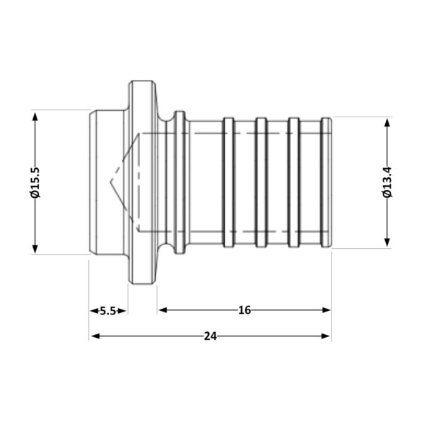 Заглушка натяжна Icma №1042 d16х2,2 851042BO05 Заглушка натяжна Icma №1042 d16х2,2 851042BO05