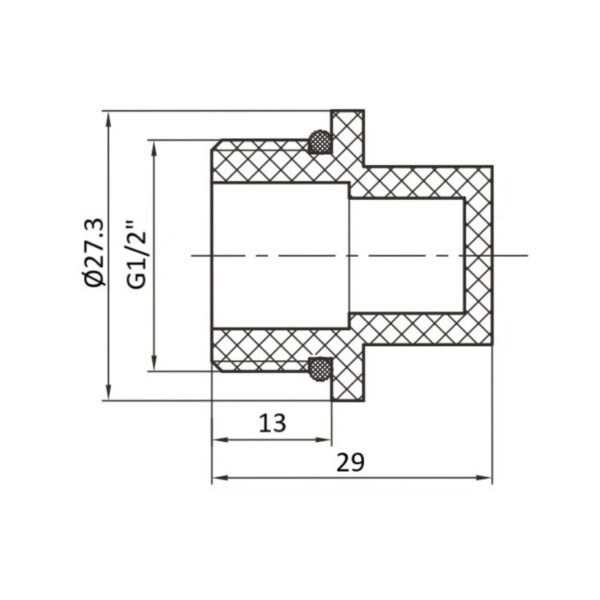 Заглушка PPR Thermo Alliance з різьбою 20х1/2" ЗР Заглушка PPR Thermo Alliance з різьбою 20х1/2" ЗР