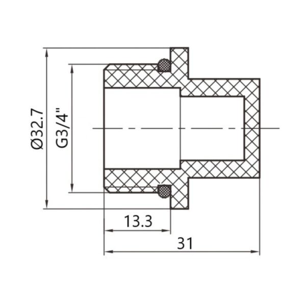 Заглушка PPR Thermo Alliance з різьбою 20х3/4" ЗР Заглушка PPR Thermo Alliance з різьбою 20х3/4" ЗР