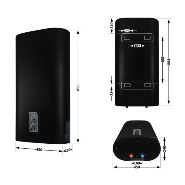 Водонагрівач електричний Thermo Alliance 50 л, Black, плоский, вертикальний, сухий ТЕН 2 кВт (0,8+1,2) DT50V20GPDD2B Водонагрівач електричний Thermo Alliance 50 л, Black, плоский, вертикальний, сухий ТЕН 2 кВт (0,8+1,2) DT50V20GPDD2B