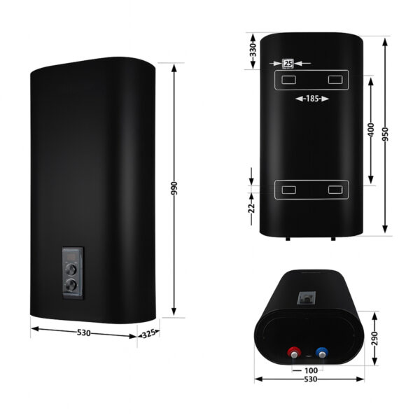 Водонагрівач електричний Thermo Alliance 80 л, Black, плоский, вертикальний, сухий ТЕН 2 кВт (0,8+1,2) DT80V20GPDD2B Водонагрівач електричний Thermo Alliance 80 л, Black, плоский, вертикальний, сухий ТЕН 2 кВт (0,8+1,2) DT80V20GPDD2B