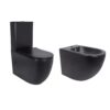 Акційний набір: Унітаз напольний Robin Ultra Quiet QT13226083AMB 660x360x855 Black + Біде напольне Robin QT13442141CMB 565x360x405