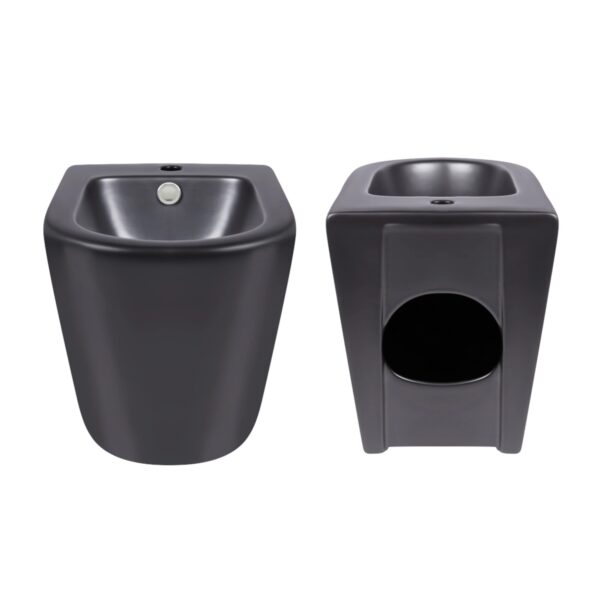 Акційний набір: Унітаз напольний Robin Ultra Quiet QT13226083AMB 660x360x855 Black + Біде напольне Robin QT13442141CMB 565x360x405
