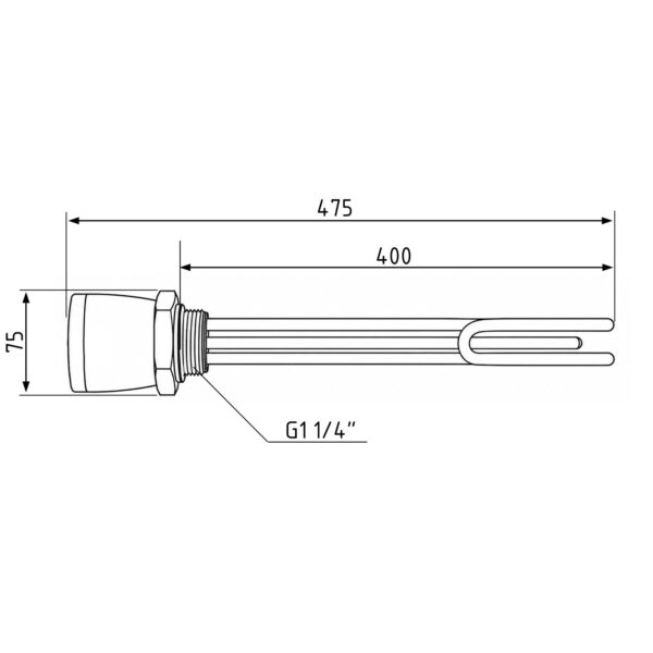 ТЕН з термостатом Galmet GE, 2 кВт, 230 В - 5/4" (1 1/4") (100-140 л) (41020001) ТЕН з термостатом Galmet GE, 2 кВт, 230 В - 5/4" (1 1/4") (100-140 л) (41020001)
