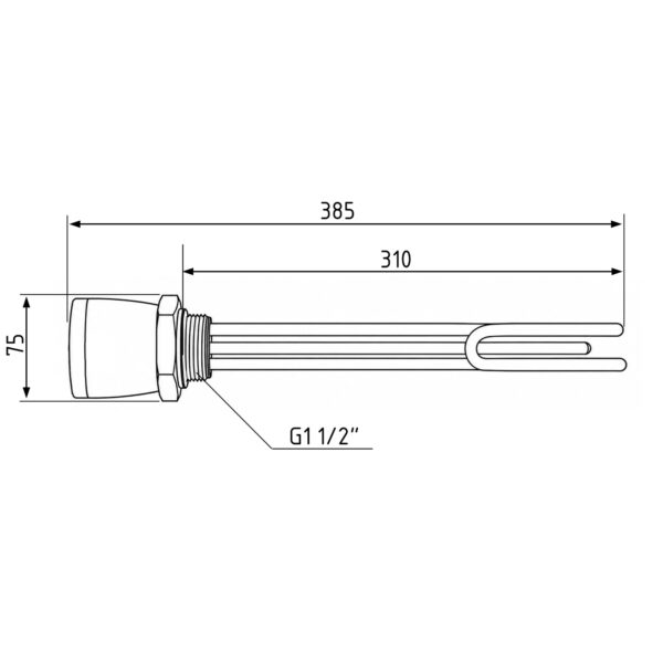 ТЕН з термостатом Galmet GE, 2 кВт, 230 В - 6/4" (1 1/2") (200 л) (41020011) ТЕН з термостатом Galmet GE, 2 кВт, 230 В - 6/4" (1 1/2") (200 л) (41020011)