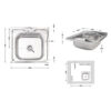 Кухонна мийка Brinex 5050 0,6 мм Satin (BRIN5050SAT06) Кухонна мийка Brinex 5050 0,6 мм Satin (BRIN5050SAT06)