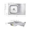 Кухонна мийка Brinex 5080-L 0,6 мм Satin (BRIN5080LSAT06) Кухонна мийка Brinex 5080-L 0,6 мм Satin (BRIN5080LSAT06)