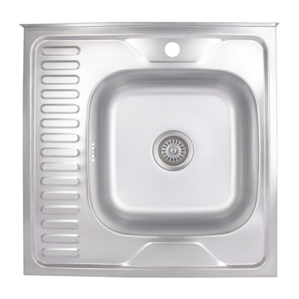Кухонна мийка Brinex 6060-R 0,6 мм Satin (BRIN6060RSAT06)
