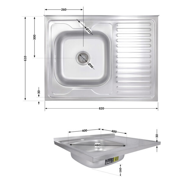 Кухонна мийка Brinex 6080-L 0,6 мм Satin (BRIN6080LSAT06) Кухонна мийка Brinex 6080-L 0,6 мм Satin (BRIN6080LSAT06)