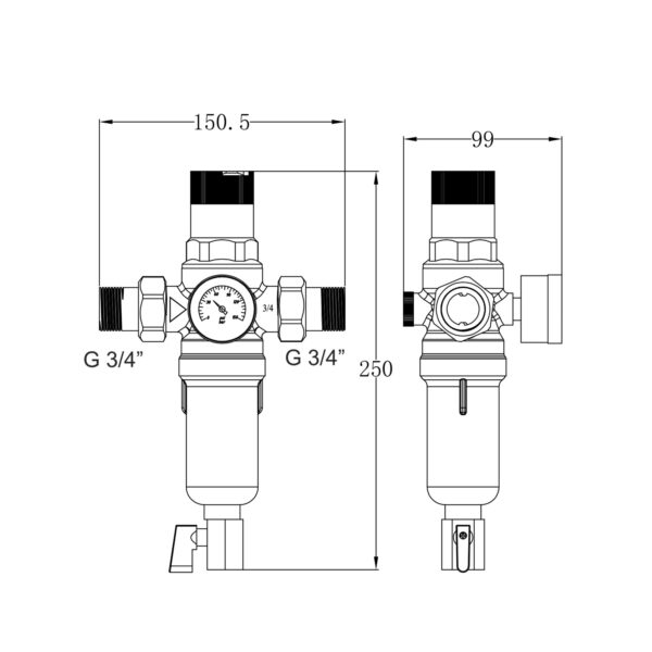 Фільтр самопромивний Thermo Alliance Forte 3/4" з редуктором для холодної води SF128W20C Фільтр самопромивний Thermo Alliance Forte 3/4" з редуктором для холодної води SF128W20C