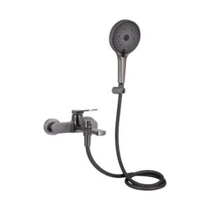 Змішувач для ванни Qtap Slavonice (з душовим гарнітуром) QTSLV259GMB48035 Gunmetal Black PVD