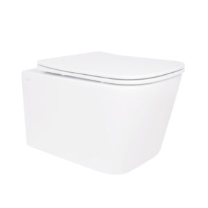 Унітаз підвісний Crow Rimless 485х340х330 мм, White, з сидінням Slim Duroplast/ Soft-close/ Quick Release QT05335171RW Qtap Унітаз підвісний Crow Rimless 485х340х330 мм, White, з сидінням Slim Duroplast/ Soft-close/ Quick Release QT05335171RW Qtap