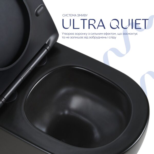Унітаз підвісний Qtap Jay Ultra Quiet 485х360х320 мм, Matt Black, сидінням Slim Duroplast/ Soft-close/ Quick Relase QT07335177MB Унітаз підвісний Qtap Jay Ultra Quiet 485х360х320 мм, Matt Black, сидінням Slim Duroplast/ Soft-close/ Quick Relase QT07335177MB