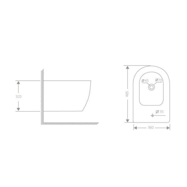 Біде підвісне Qtap Jay 485х360х320 мм White Біде підвісне Qtap Jay 485х360х320 мм White