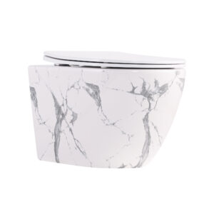 Унітаз підвісний Robin Ultra Quiet 490×365×325 мм, Marble, з сидінням Slim Duroplast / Soft-close / Quick Release QT13332381АSMR Унітаз підвісний Robin Ultra Quiet 490×365×325 мм, Marble, з сидінням Slim Duroplast / Soft-close / Quick Release QT13332381АSMR