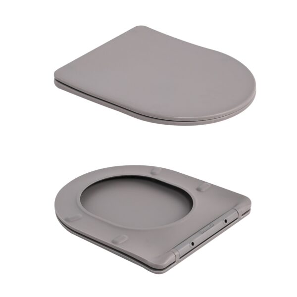 Унітаз підвісний Robin Ultra Quiet 490×365×325 мм, Stone Grey, з сидінням Slim Duroplast / Soft-close / Quick Release Унітаз підвісний Robin Ultra Quiet 490×365×325 мм, Stone Grey, з сидінням Slim Duroplast / Soft-close / Quick Release