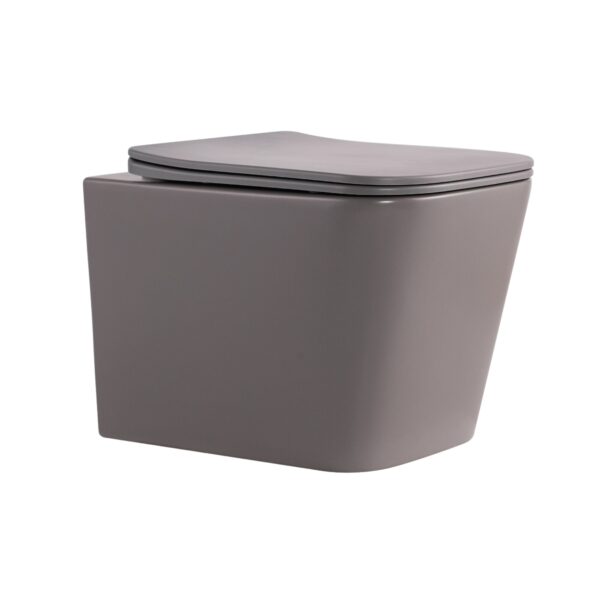 Унитаз подвесной Tern Ultra Quiet 490×365×325 мм, Stone Grey, c сиденьем Slim Duroplast / Soft-close / Quick Release Унітаз підвісний Tern Ultra Quiet 490×365×325 мм, Stone Grey, з сидінням Slim Duroplast / Soft-close / Quick Release