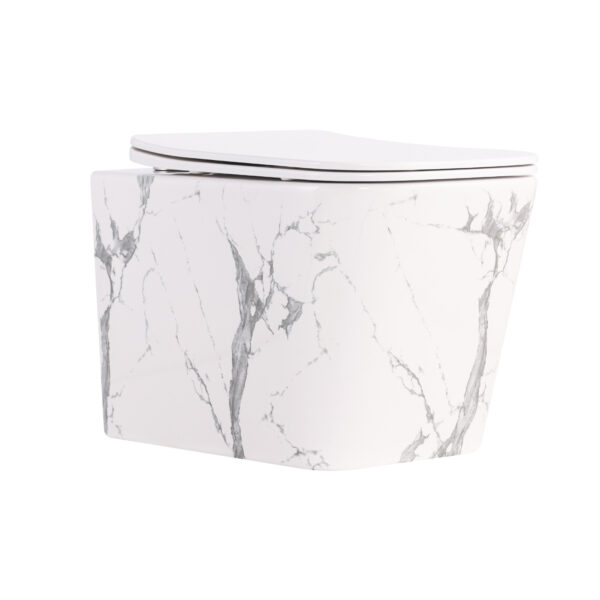 Унитаз подвесной Tern Ultra Quiet 490×365×325 мм, Marble, c сиденьем Slim Duroplast / Soft-close / Quick Release QT17332303ASMR Унітаз підвісний Tern Ultra Quiet 490×365×325 мм, Marble, з сидінням Slim Duroplast / Soft-close / Quick Release QT17332303ASMR