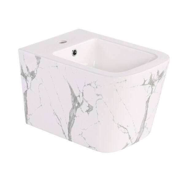 Біде підвісне Qtap Tern 520x350x330 мм, Marble QT17551303GMR Біде підвісне Qtap Tern 520x350x330 мм, Marble QT17551303GMR