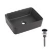 Раковина накладна Qtap Tern 480x370x135 мм, Anthracite, прямокутна, з донним клапаном QT17116069AN