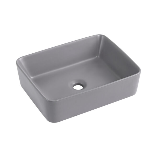 Раковина накладная Qtap Tern 480x370x135 мм, Stone grey, прямоугольная, с донным клапаном QT17116069SG Раковина накладна Qtap Tern 480x370x135 мм, Stone grey, прямокутна, з донним клапаном QT17116069SG
