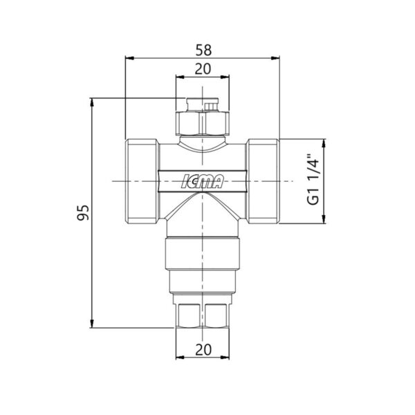 Клапан антифриз Icma №609 1 1/4" для теплових насосів 90609AG06 Клапан антифриз Icma №609 1 1/4" для теплових насосів 90609AG06