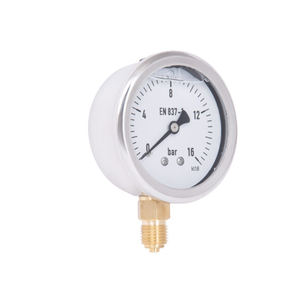 Манометр гліцериновий Thermo Alliance Forte d63 мм, 1/4"З із нижнім підключенням (латунь) 0-16 бар TAF170G16B Манометр гліцериновий Thermo Alliance Forte d63 мм, 1/4"З із нижнім підключенням (латунь) 0-16 бар TAF170G16B