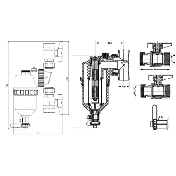 Фільтр-дешламатор Thermo Alliance Forte 1 1/4", поворотний (магнітний шламоуловлювач) TAF400G32 Фільтр-дешламатор Thermo Alliance Forte 1 1/4", поворотний (магнітний шламоуловлювач) TAF400G32