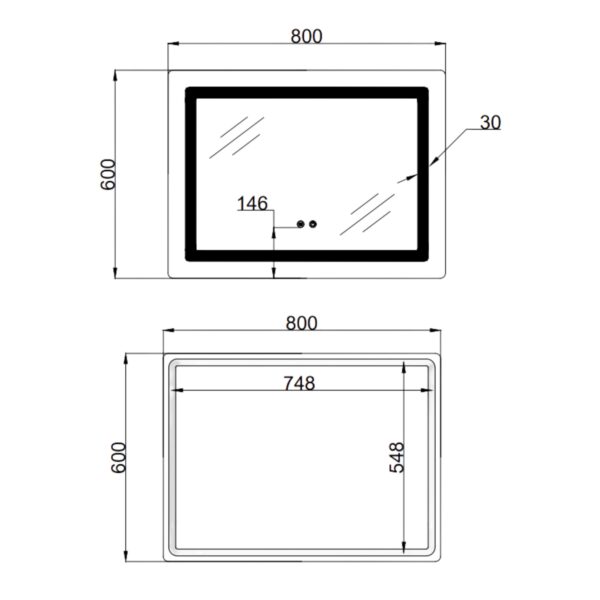 Дзеркало Lidz Kubis (KU2) 800х600 з LED-підсвічуванням Touch, з антизапотіванням, з димером, рег. яскравості LD78LF904806048446 Дзеркало Lidz Kubis (KU2) 800х600 з LED-підсвічуванням Touch, з антизапотіванням, з димером, рег. яскравості LD78LF904806048446