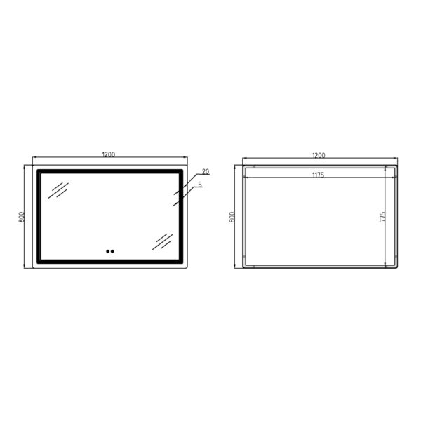 Зеркало Qtap Cardinal (CA2) 1200х800 с LED-подсветкой Touch, с антизапотеванием, с диммером, рег. темп цвета (3000-6500K) Дзеркало Qtap Cardinal (CA2) 1200х800 з LED-підсвічуванням Touch, з антизапотіванням, з димером, рег. темп. кольору (3000-6500K)