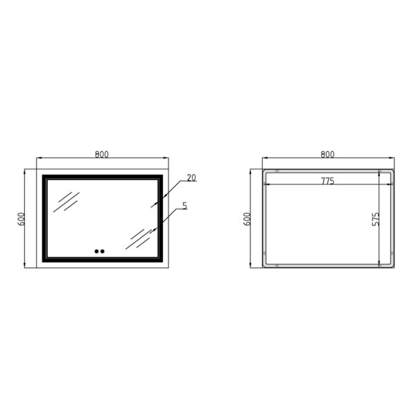 Зеркало Qtap Cardinal (CA1) 800х600 с LED-подсветкой Touch, с антизапотеванием, с диммером, рег. темп цвета (3000-6500K) Дзеркало Qtap Cardinal (CA1) 800х600 з LED-підсвічуванням Touch, з антизапотіванням, з димером, рег. темп. кольору (3000-6500K)