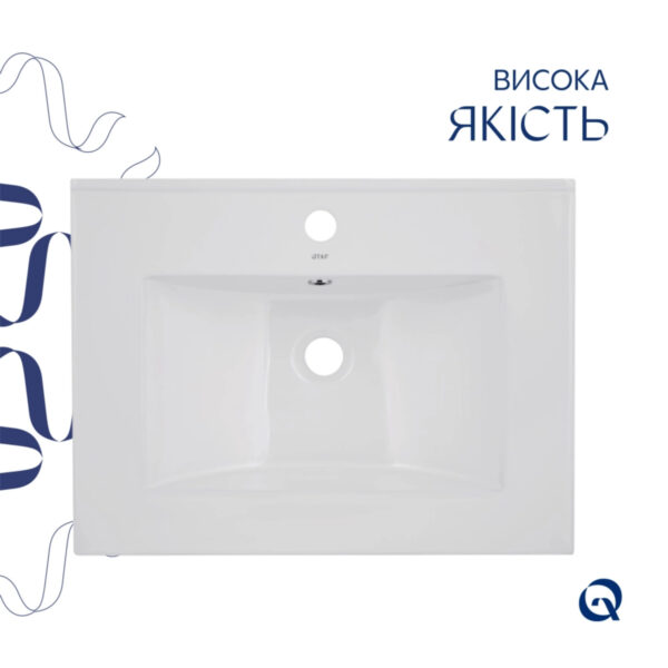 Комплект Albatross: Раковина врізна меблева 620x460x180 мм, White, прямокутна + Донний клапан Pop-up PU02O Комплект Albatross: Раковина врізна меблева 620x460x180 мм, White, прямокутна + Донний клапан Pop-up PU02O