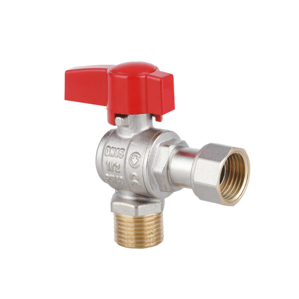 Кран шаровой Thermo Alliance Standart 1/2"ВЗ угловой, PN40, с накидной гайкой TAS224W15 Кран кульовий Thermo Alliance Standart 1/2"ВЗ кутовий, PN40, з накидною гайкою TAS224W15
