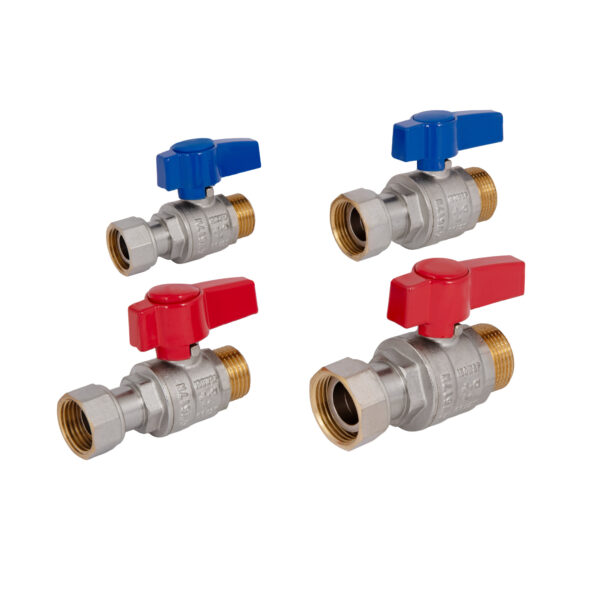 Комплект прямих кранів Thermo Alliance Standart 1/2"ВН-3/4"ВН з накидною гайкою для підключення котла TAS262RBW1520