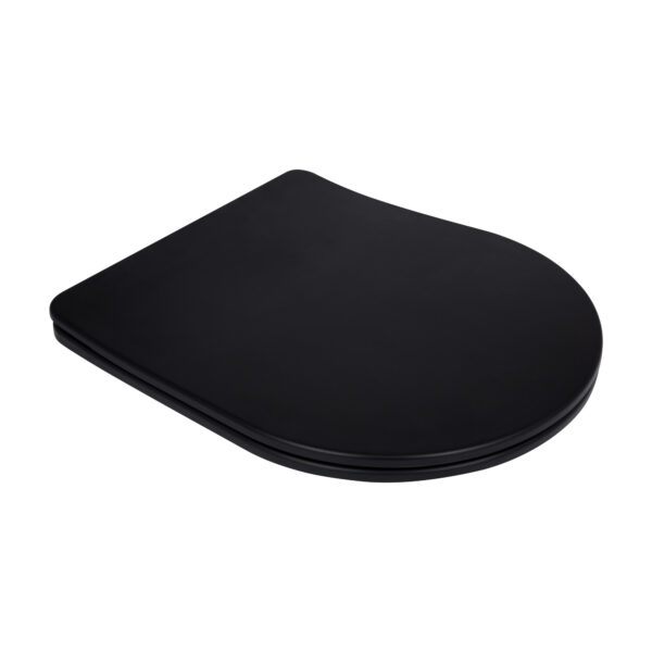 Сидіння для унітаза Qtap (Robin 490) 425x363x50 мм, Matt Black, з мікроліфтом Slim Duroplast, Quick Release QTSC179MB48676 Сидіння для унітаза Qtap (Robin 490) 425x363x50 мм, Matt Black, з мікроліфтом Slim Duroplast, Quick Release QTSC179MB48676