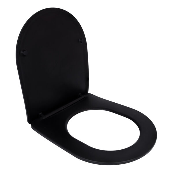 Сидіння для унітаза Qtap (Robin 490) 425x363x50 мм, Matt Black, з мікроліфтом Slim Duroplast, Quick Release QTSC179MB48676 Сидіння для унітаза Qtap (Robin 490) 425x363x50 мм, Matt Black, з мікроліфтом Slim Duroplast, Quick Release QTSC179MB48676