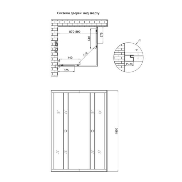 Душова кабіна Lidz Wawel SC90x90.SAT.LOW.DGR, скло темне тоноване 4 мм без піддона Душова кабіна Lidz Wawel SC90x90.SAT.LOW.DGR, скло темне тоноване 4 мм без піддона