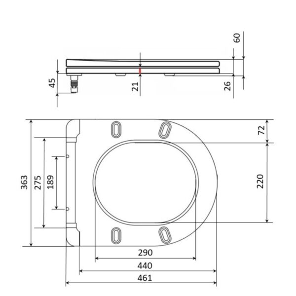 Qtap Сидіння для унітаза (Robin 520, Scorpio 520) 465x363x60 мм, White, з мікроліфтом, Slim Duroplast, MagLock QTSC179W48916