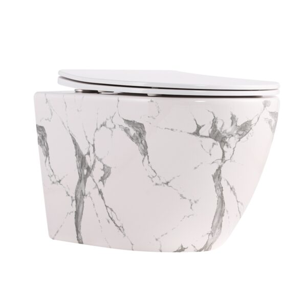 Унітаз підвісний Qtap Robin Ultra Quiet 520×365×340 мм, Marble, з сидінням Slim Duroplast / Soft-close / Quick Release Унітаз підвісний Qtap Robin Ultra Quiet 520×365×340 мм, Marble, з сидінням Slim Duroplast / Soft-close / Quick Release