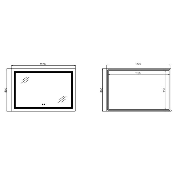 Дзеркало Lidz Kubis (KU2) 1200х800 з LED-підсвічуванням Touch, з антизапотіванням, з димером, рег. яскравості LDKUB120080049007 Дзеркало Lidz Kubis (KU2) 1200х800 з LED-підсвічуванням Touch, з антизапотіванням, з димером, рег. яскравості LDKUB120080049007