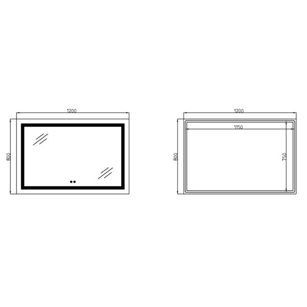 Дзеркало Lidz Kubis (KU1) 1200х800 з LED-підсвічуванням Touch, з антизапотіванням, з димером, рег. яскравості LDKUB120080049008 Дзеркало Lidz Kubis (KU1) 1200х800 з LED-підсвічуванням Touch, з антизапотіванням, з димером, рег. яскравості LDKUB120080049008