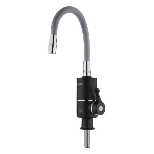 Проточный кран-водонагреватель с гибким изливом для кухни Lidz Warm 064 LDWAR064GRE49094 Black/Grey Проточний кран-водонагрівач з гнучким виливом для кухні Lidz Warm 064 LDWAR064GRE49094 Black/Grey