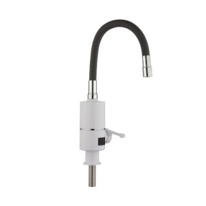 Проточный кран-водонагреватель с гибким изливом для кухни Lidz Warm 065 LDWAR065BLA49095 White/Black Проточний кран-водонагрівач з гнучким виливом для кухні Lidz Warm 065 LDWAR065BLA49095 White/Black