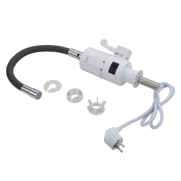 Проточний кран-водонагрівач з гнучким виливом для кухні Lidz Warm 065 LDWAR065BLA49095 White/Black Проточний кран-водонагрівач з гнучким виливом для кухні Lidz Warm 065 LDWAR065BLA49095 White/Black